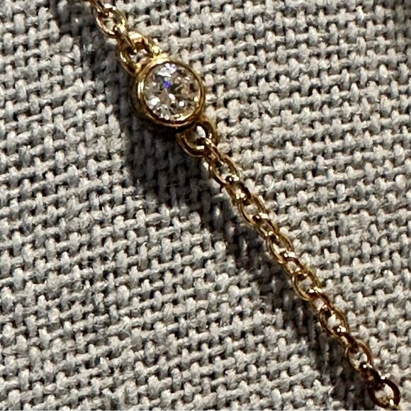 Radiance by Absolute™ Simulated Diamond Pavé Daisy Chain Necklace, 16-18” long - Picture 4 of 11